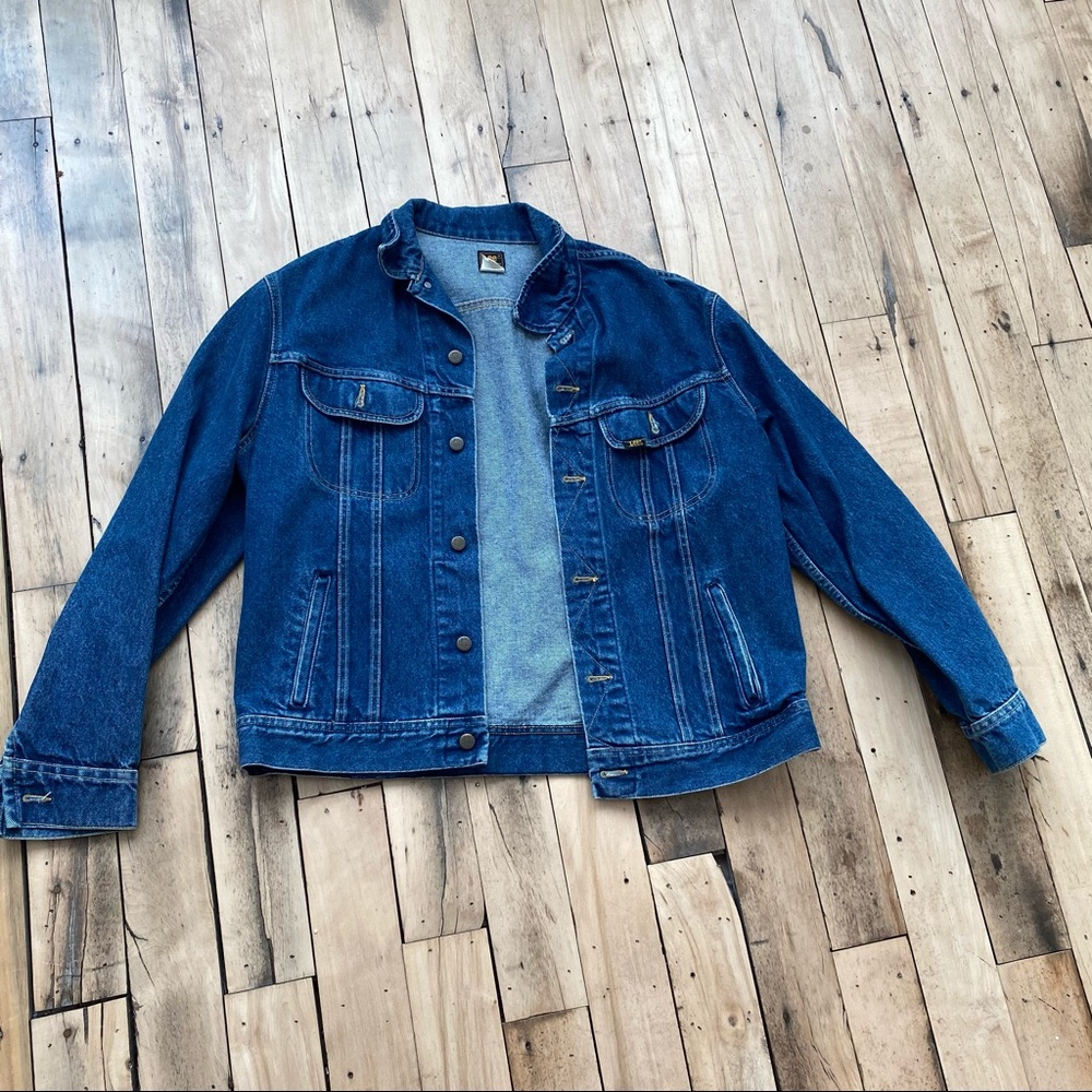 VINTAGE LEE Oversized Denim Jean Jacket USA - Picture 12 of 14